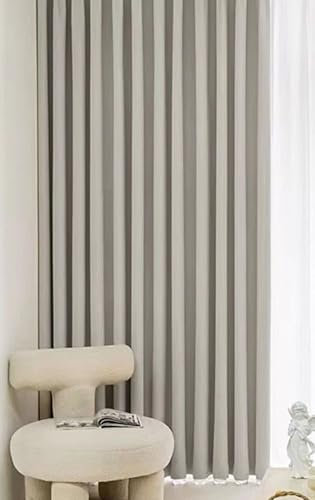 Homxi Vorhänge Wärmeisolierend 2er Set,2 x 132W x 138H cm,Vorhänge Kinderzimmer Grau Silber Einfarbig Ösenvorhang Gardine