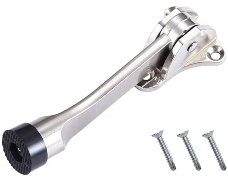 YMWALK Bloc Porte, Anti-Claque Porte, Arrêt de Porte avec Tampon en Caoutchouc et Vis, Alliage de Zinc (Silvery)