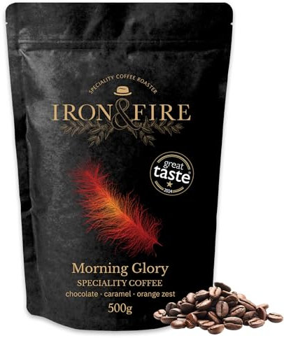 Morning Glory Specialty Coffee 500g Whole Beans - Bright & Zesty Medium Roast with Chocolate, Caramel, and Orange Zest Notes | Ideal for Grinding Fresh at Home - IRON & FIRE