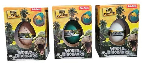 Dinosaurierbaby 3 Eier-Set. Du erhälst 3 Dino-Eier zu Wasser schlüpfen! Dino Überraschung, Diverse Farben