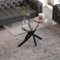 GOLDFAN Glass Coffee Table with Black Metal Legs, Modern Simple End Side Table, Rectangle Tea Table for Living Room Bedroom Home Office