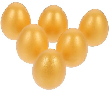 BESTonZON 6stücke Bemaltes Ei Aus Naturholz Diy-holz Osterei Dekorationsei Für Partygeschenke Und Osterdeko