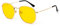 qinqilanqi-S Lunettes de soleil polygonales tendance pour homme et femme, verres classiques super légers avec cadre en métal, protection UV, Or/jaune