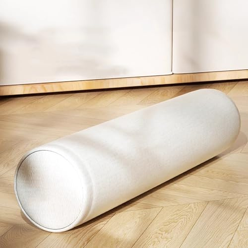 Hruile Runde Nackenrolle, Zylinder-Rückenstützkissen, Kopfteil, Nacken, Lendenkissen, langer Schlafschutz, Nachtschutz, Kissen für Couch, Bett, Lückenschließung (50 x 10 cm, Beige)