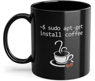 Sudo Install Coffee Informatiker IT-Spezialist Kaffeetasse | Admin IT-Betrieb Administrator Tasse Schwarz (01873W)