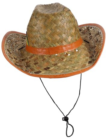 Mipcase Chapeau de Paille pour Hommes Chapeau de Soleil à Large Bord Protection UV en Paille Naturel Plage Randonnée Été Taille Unique