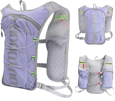 Running Hydration Vest Backpack Lightweight Running Vest Women mens Compatible with 1.5L Water Bladder Reflective Hydration Backpack for Cycling Hiking Marathon