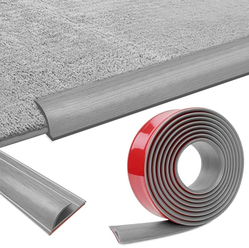 Selbstklebende Randleiste für Teppiche, 5m PVC Übergangsleiste Boden, Übergangsleiste von Teppich zu Holzboden, Übergangsprofil Selbstklebend für Fußmatte, Teppich