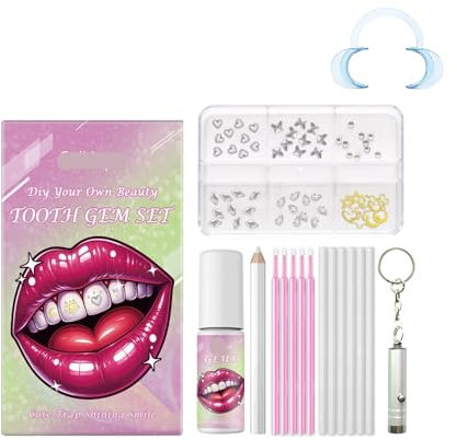 KLYso DIY Modisches Zahnset - Edelstein-Zahndekorationsset(1PCS)