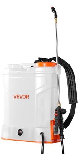 VEVOR Pulvérisateur à Dos Électrique à Batterie 12 L, Réglable 0-6,2 Bar, avec 2 Lances, 5 Buses, Batterie 18 V 2 Ah, Pulvérisateur Portable pour Jardin, Pelouse, Désherbage, Pulvérisation, Nettoyage