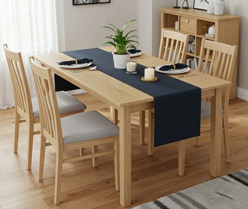 Magna Collection Table Runner - Black Table Runners for Dining Table 33cm x 240cm - 100% Cotton, Durable, and Wrinkle-Resistant Stitching, Ideal for Christmas Party Decoration