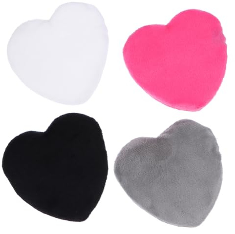 Herzförmige Make Up Puderquaste 4 Stück aus Baumwolle für Körperpuder