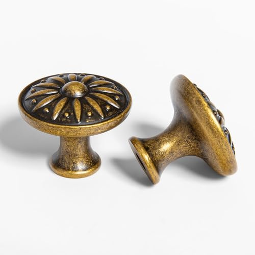 LONTAN 4 Stück Schrankknöpfe Vintage Bronze - Möbelknöpfe Ölgeriebene Bronze - Schubladenknöpfe für Schrank