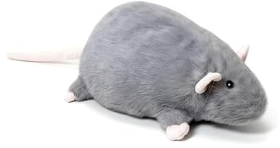 HADAVAKA Rat Plush, Soft Stuffed Animal with Ultra-Soft Cozy Fabric, Large Size Fluffy, Realistic Cute Rats Pillow, Perfect for Bed Sofa and Warm Home Room Decor (Grey,Total Length 90cm)