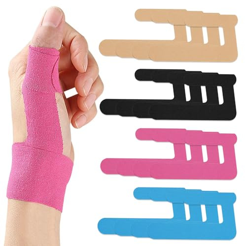 20 Stück Kinesiotapes Vorgeschnitten, Tape Kinesiologie, Kinesio-Tape, Schützt Die Finger und Stützt Die Sehnenscheiden, Hautfreundlich, Wasserdicht und Elastisch (4 Farben)