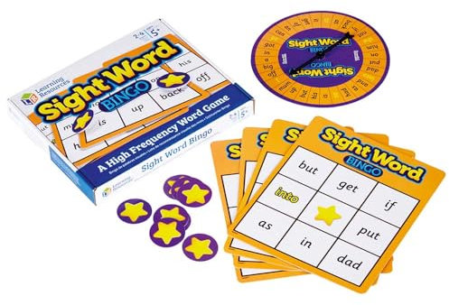 Learning Resources Bingo de Palabras a la Vista, Juego Educativo para niños, práctica de Aprendizaje de alfabetización en el hogar y la Escuela, 2-4 Jugadores, 5+