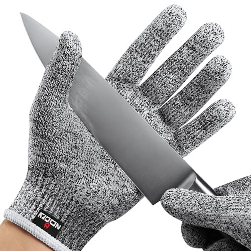 NoCry Schnittfeste Handschuhe für die Küche – Leistungsfähiger Level 5 Schnittschutz, lebensmittelechte Schnittschutzhandschuhe; Maschinenwaschbar, Rechts- und Linkshänder (Größe S, 1 Paar)