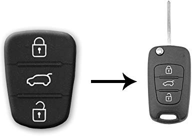 1neiSmartech Tastatur Tasten Gummi Schlã¼Ssel Fernbedienung Auto 3 Tasten Hyundai I20 I30 Und Kia Sorento Picanto