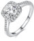 Uloveido Platinum Plated Square Zirkonia Promise Engagement Ehering Solitaire Ringe für Sie (Platinum Farbe, Größe 52) KR002