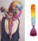Haarverlängerung Crochet Braids Extensions Flechten Hair Braiding Haar Synthetik 1PCS 24(60 cm) Orange & Gelb & Blau & Rose