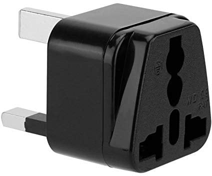 INTIRILIFE 4X Steckdosen Adapter in SCHWARZ – 4er Set UK Typ G Steckdosen Stromadapter Reisestecker für z.B. Deutschland, Italien, Spanien, Frankreich – Typ G Reiseadapter Netzstecker Converter