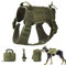 PJDDP Taktische Hundeweste Service Hundegeschirr MOLLE Hundeausbildung Geschirr, Militär Arbeits-Moll-Weste,Kein Ziehen, Mit Tragegriff Und Abnehmbaren Taschen Für Mittelgroße Und Große Hunde,Grün,M