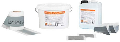 isolera - Dichtset, Set für Badabdichtung, Abdichtungsset, Dichtungsset, Flüssigfolie, Grundierung, Dichtband, Wandmanschetten, Innenecken