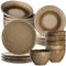 Leonardo Matera Steingut Geschirrset, 24 teilig, Teller, Schalen, spülmaschinengeeignetes Tafel-Service für 6 Personen, 980 ml, Ø 20,7, 22,5 & 27 cm, beige, 026057