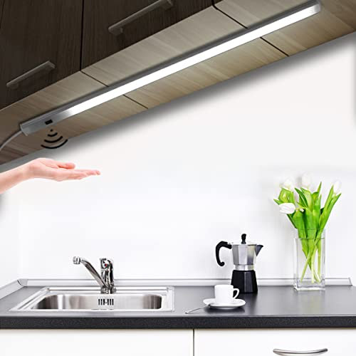 AIMENGTE Led Unterbauleuchte Küche mit Bewegungsmelder,5V Auto On/Off unterschrank beleuchtung küche Led Lichtleiste Für Beleuchtung Kabinett Nachtlicht(50cm, White)