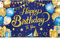 KatchOn Happy Birthday Banner - Extragroß 180x110 cm | Blau und Gold Hintergrund für Jungen | Geburtstagsdeko für Frauen, Geburtstagsbanner, Girlande