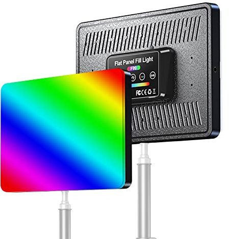 Camnoon Panneau Lumineux LED RVB 40 W Photographie Professionnelle Température Bicolore 3000 K-6500 K Luminosité réglable Plusieurs Modes RVB Haute RA95+ avec télécommande à tête sphérique