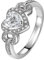 Musihy Zirkonia Ring, Ringe Frauen Zirkonring Herz Zirkonia Weiß Ringgröße 50 Geschenke für Frauen
