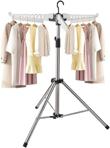 Sinbide Séchoir à Linge Pliable pour Chemises, Peu encombrant, étagère à vêtements Pliable, étendoir à Repasser (Blanc)