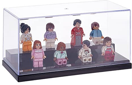 OLYCRAFT Vitrine Aus Durchsichtigem Acryl Staubdicht Schutzvitrine Mit Schwarzem Sockel Aufsatzbox Würfel Organizer Ständer Aufstehhilfe Modellboxen Für Actionfiguren 9x20x11cm