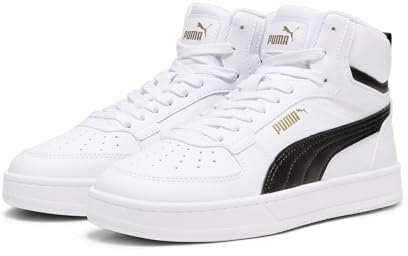 PUMA Unisex Kinder Caven 2.0 Mid Jr Sneaker, Puma White Puma Black Gold, 37.5 EU