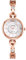 JewelryWe Uhren Damen Analog Quarz 30m wasserdichte Armbanduhr Elegant Einfach Strass Metallarmband Beiläufige Uhr Spangenuhr mit weißem runden Zifferblatt und Uhrenwerkzeug Rosegold