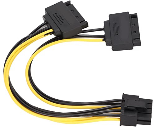 Bewinner 2pcs Kabel, Dual 15Pin zu PCIE 8Pin/6Pin Power Splitter Kabel, GPU Netzteil Verlängerungskabel für Computergehäuse