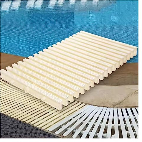 XILYZMO ABS Swimming Pool Grille, Road Drainage Channel Grating, Swimming Pool Overflow Interlocking Splices Drainage Channels, Turns 360 Degrees Garage Sewer Cover (Color : 7.8x 39in, Size : 10pcs
