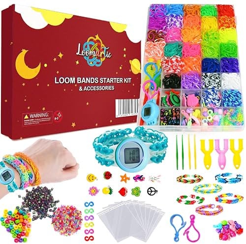 Loomartic 3000+ Loom Bands Kit: MultiColor Rubber Bands with Premium Quality Watch, Unisex Art & Craft Kit for Girls & Boys, 7+ Years