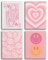 Wandkunst-Dekor, trendige, ästhetische Bilder, adrette, flippige Wandkunst, Queen-Karte, Retro-Poster, Orange, Vintage, Leinwand, Hot Pink, Kunstwerk, Westerndrucke, rosa Herzen, Gemälde, Schlafsaal,