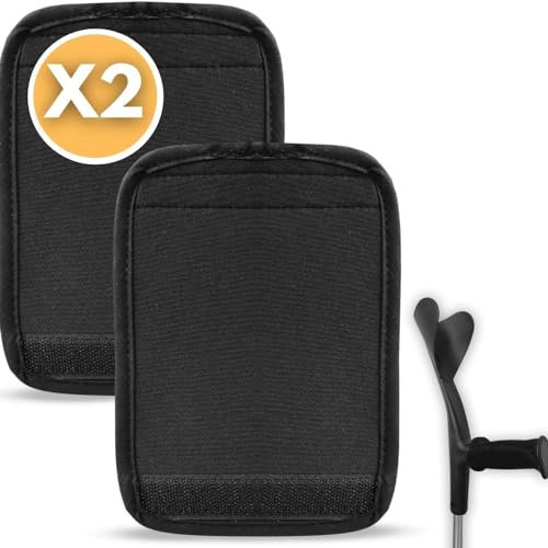 OrtoPrime PACK X2 Almohadillas Muletas Acolchadas CONFORT Muletas Adultos y Bastones para Mayores - Fundas Protector de Manos para Muletas - Almohadillas para Muletas Ortopédicas FABRICADO EN ESPAÑA