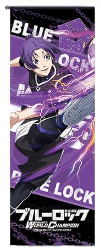 Sonsoke Blue Lock Anime Figur Wandkunst Poster Wandbehang Scroll Poster Leinwand Kunst Wandrahmen Schlafzimmer Dekor 70 x 25 cm (Reo Mikage)