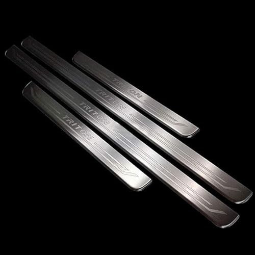 4 Baguettes Autocollantes pour seuil de portière en Acier Inoxydable pour Mitsubishi Triton L200 2016-2019, Seuil De Porte Extérieur Housse De