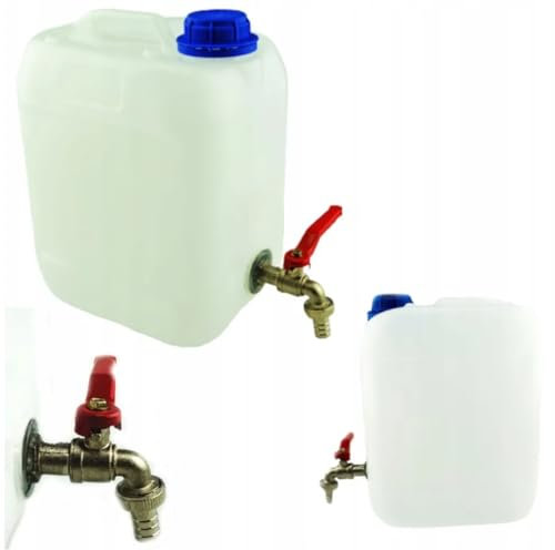 Anwicar Bidon d'eau avec Robinet - Réservoir d'eau Camping 10l - Camping Jerricane d'eau - Réservoir d'eau Fraîche - Blanc