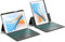 CHESONA Tastiera iPad 9 Generazione, Backstand Rugged Tastiera per iPad 10.2 9/8/7 Gen. con Touchpad, Supporto Regolabile 15°-180°, 7 Colori di Retroilluminazione, Magnetico Staccabile Cover, Grigio