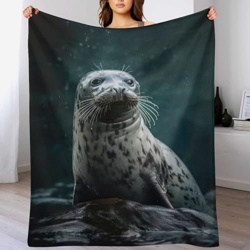 PAZZK Siegel Decke Fleecedecke Geschenk Damen Männer Mädchen Jungen Vier Jahreszeiten Super Weich Und Bequem Plüschdecke Sofa Schlafsofa Büro（140×180cm）