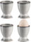 Bluweet Egg Cups Set of 4 Egg Holders Egg Stand Porcelain Ceramic cm for Any Breakfast Table Hard and Soft Boiled Eggs Marble Pattern Grey (4.1)