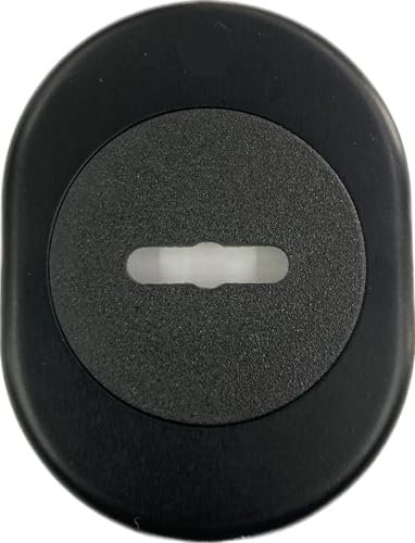 BOCCHETTA ROSETTA PER PORTA PORTONE BLINDATO IN ALLUMINIO NERO F5 E INTERNO IN NYLON NERO (TONDA FORO DOPPIA MAPPA)