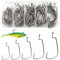 100 Stück Dropshot Haken,2#, 1#, 1/0#, 2/0#, 3/0# Offset Haken mit Widerhaken,Angel Haken mit Kunststoffboxen,Kohlenstoffstahl Angelhaken mit öse,Haken Angeln für Karpfen, Ansitzangeln, Einzelhaken