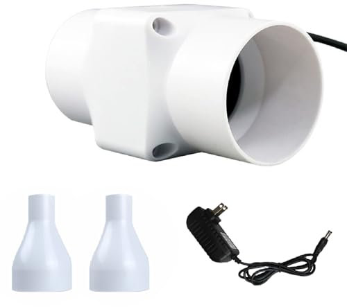 UEGFSIJRF 2 Inch Inline Duct Fan,12V 6W Micro Tube Booster Fans 22CFM HVAC Mini Exhaust Duct Fan Blower Vent Low Noise for Basements Bathrooms Kitchen(50/20MM)